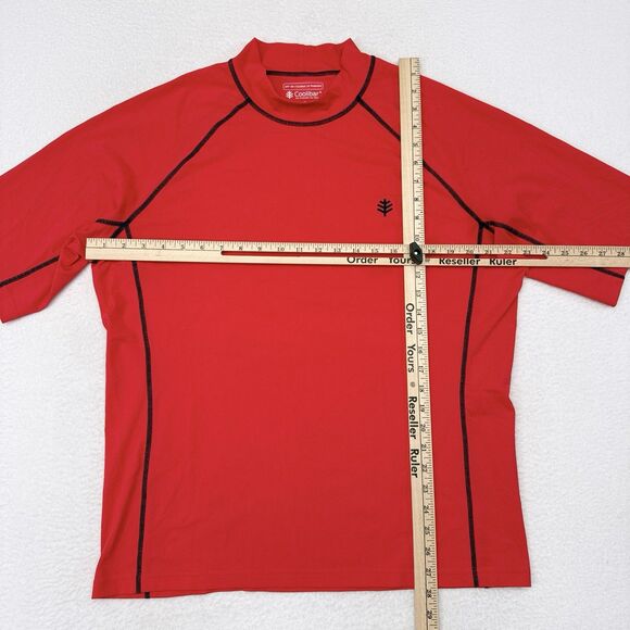 Coolibar Rash Guard Men’s Size Large Red UPF 50 Shirt Surf Swim Sun Beach Pool - Picture 7 of 9